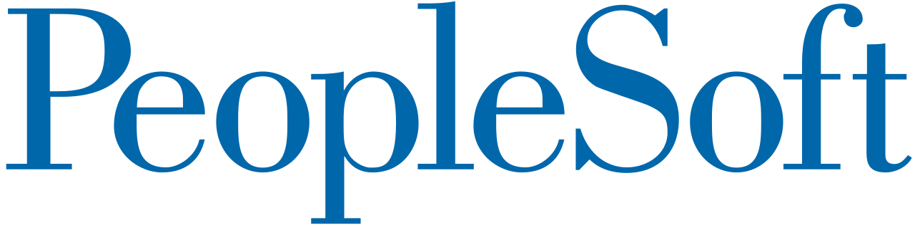 Logo image of Peoplesoft.The text 