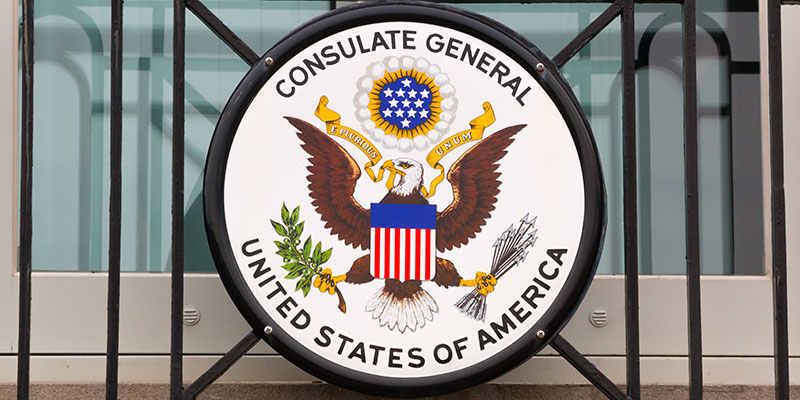 Emblem of the Consulate General of the United States of America.