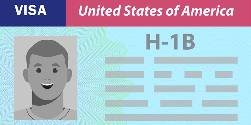 Vector illustration of the united states of America's visa page in a passport